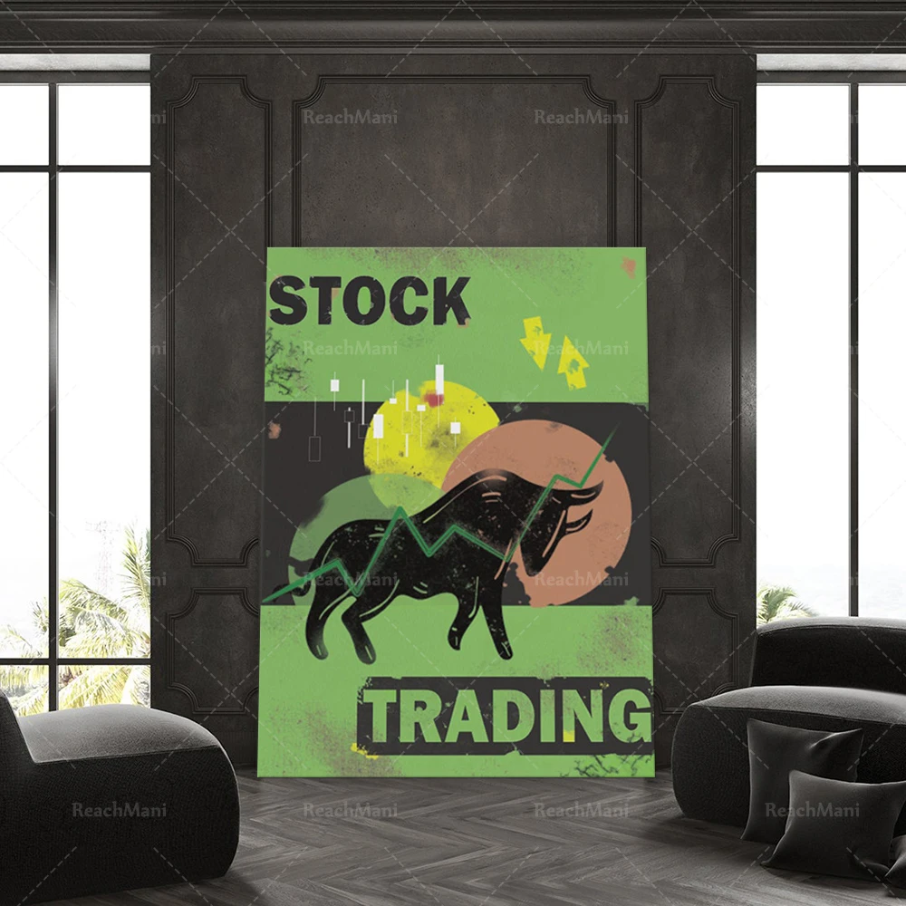 Stock Market Poster, WallStreetbets Wall Deco Chart Equities Shareholder Trader Banker Analysis Invest WallStreet Trading Gift