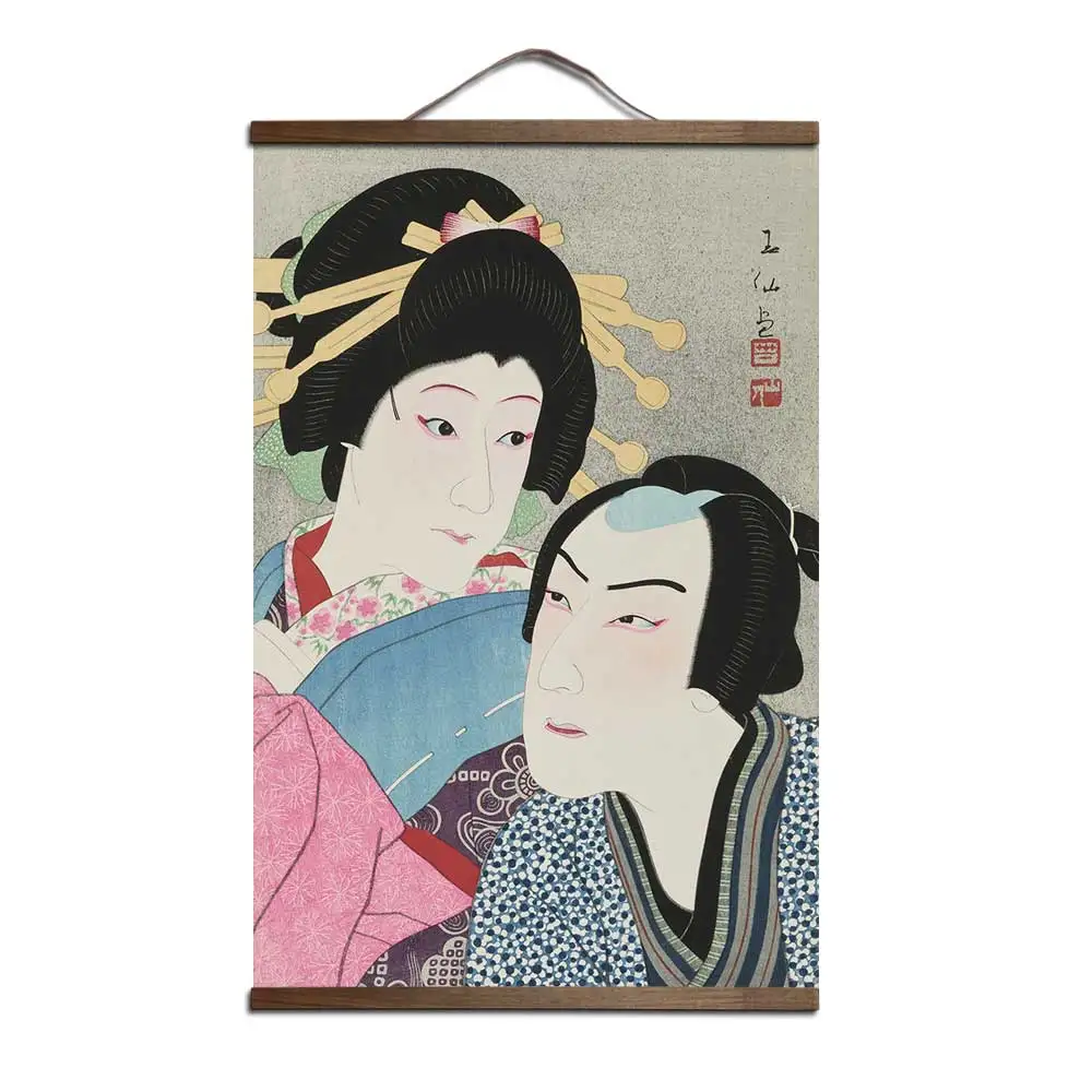 

Japanese Ukiyoe for canvas painting posters and prints decoration wall art home decor with solid wood hanging scroll