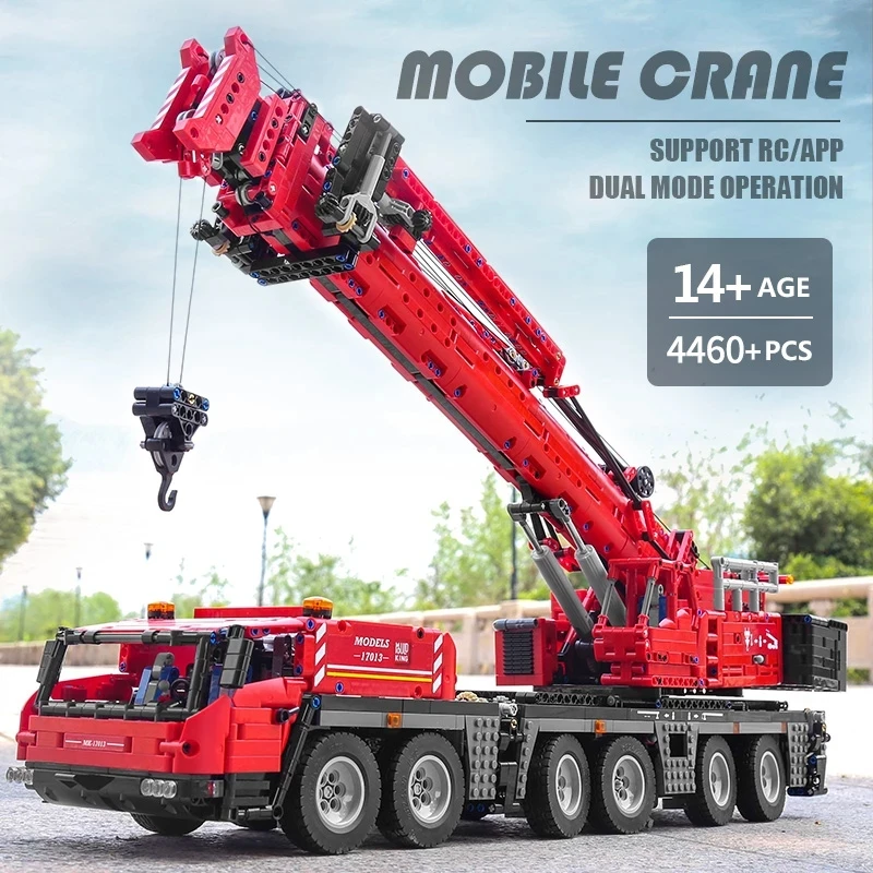 Mould King 17013 High-Tech APP RC Motorized GMK Mobile Crane Truck Model Building Blocks Assembly Brick Toys Kids Birthday Gifts