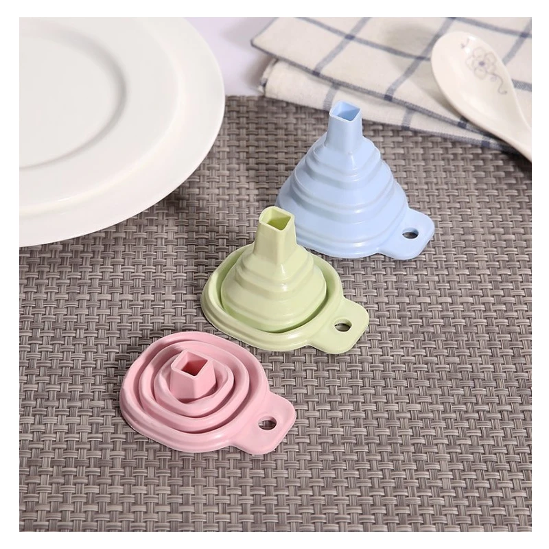 1 Pcs Silicone Foldable Shape Snails Funnel Liquid Funnel Portable Oil Honey Kitchen Mini Tool Folding Portable Kitchen Funnels