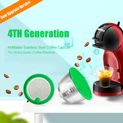 New Upgrade 4TH  Generation Coffee Capsule For Dolce Gusto Coffee Machine Stainless Steel Crema Maker Refillable Espresso Pods