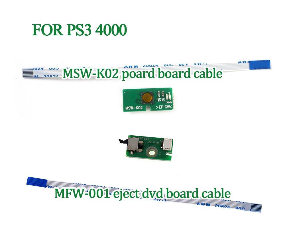 10PCS/sets Eject Switch Board PBC Card For PS3 Super Slim 4000 MFW-001 MSW-K02 With Switch Cable Power ON OFF Switch Board