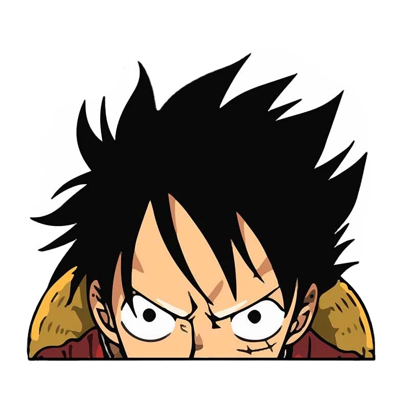 Creative Cartoon Luffy Peeker Car Sticker Vinyl JDM Cover Scratches Waterproof Car Window Body Decorative Stickers Accessories