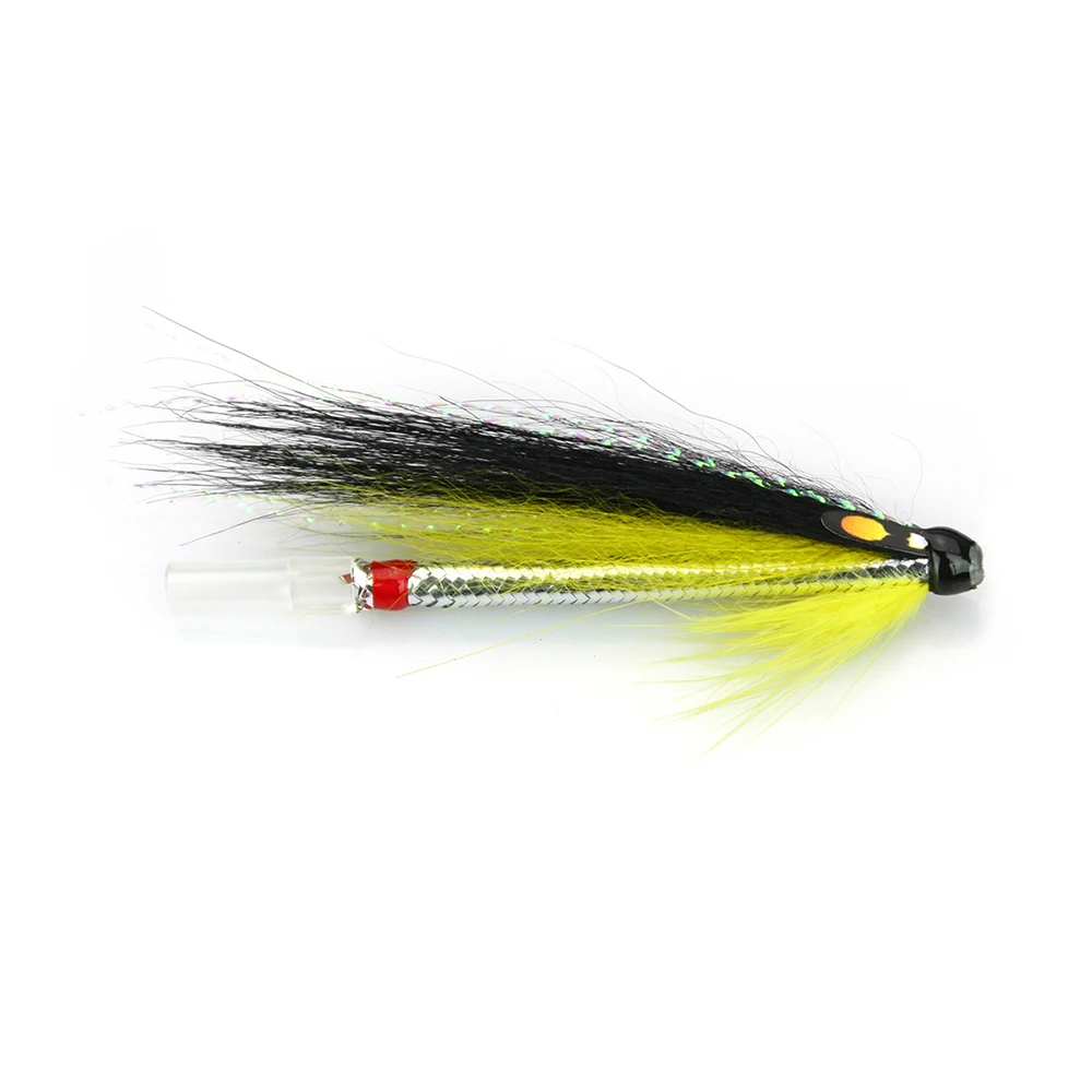 Elver Snake Yellow Tube Fly Salmon Fly Sea Trout Flies Plastic Tubes (8-pack)