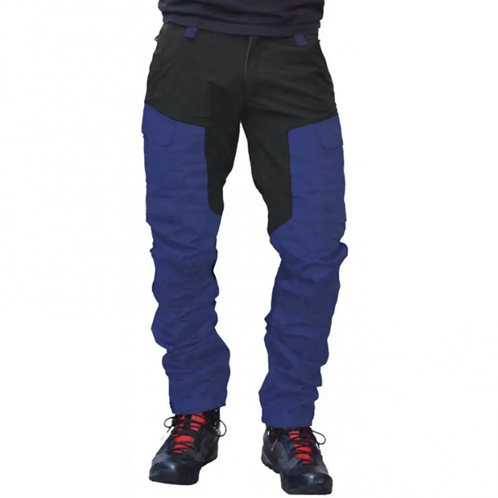 Men Pants Color Block Multi Pockets Sports Long Cargo Pants Work Trousers Men\'s Work Out Quick Dry Pants cargo pants