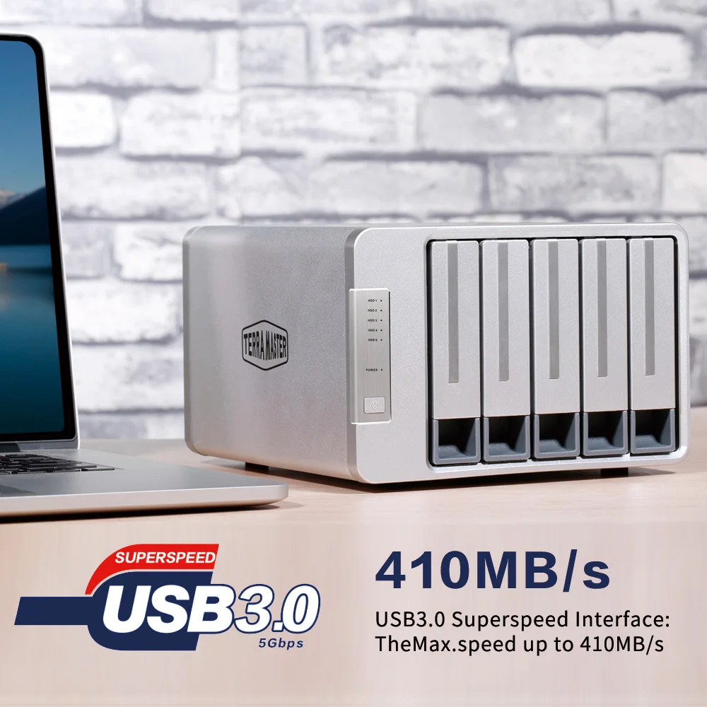 Imagem -03 - Gabinete Usb 3.0 tipo c 5gbps Raid de Compartimentos Suporte Modo Raid Exclusivo Único Mais sem Disco Terramaster-d5300c