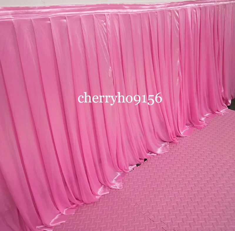 Transparent Ice Silk Wedding Stage Table Skirting for Event Table Skirt Wedding Backdrop Curtains for Table Clothes Table Cover