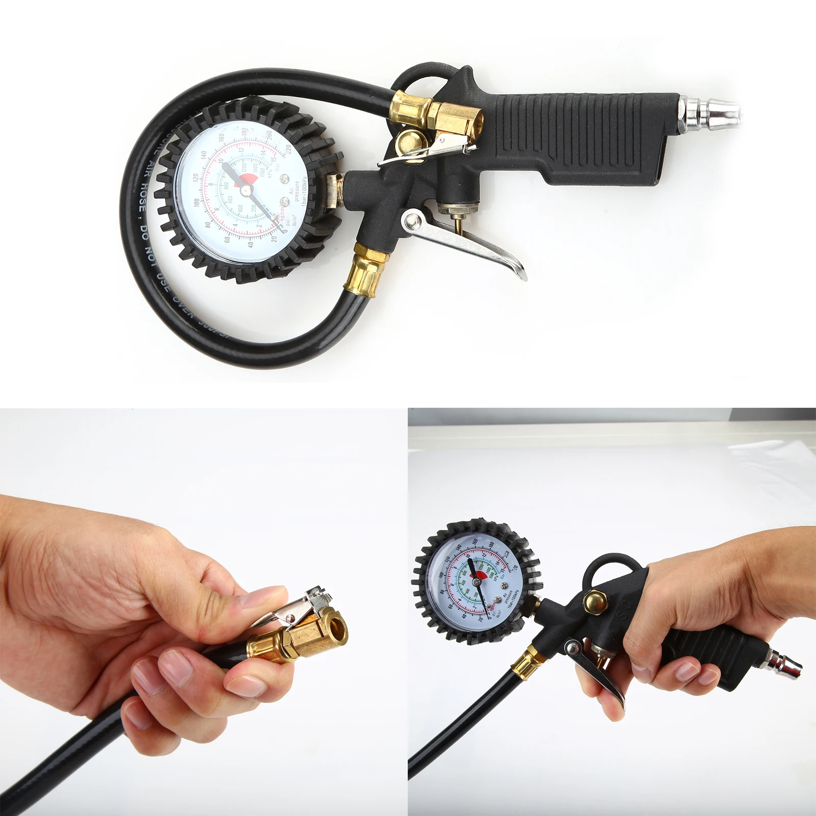 Universal 150 Psi 10 Bar Digital Car Vehicle Tire Pressure Meter Air Inflator Gauge Nozzles Tester Tool Pressure Sensor