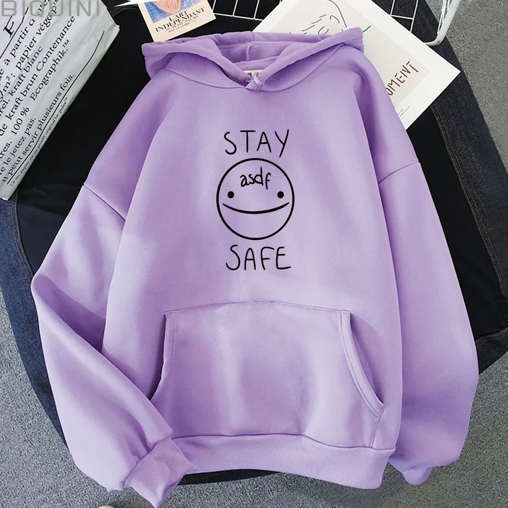 

Eddsworld Smile Hoodie STAY SAFE Funny Print Oversize Sweatshirt Kawaii Fashion Long Sleeve Pullover Autumn Winter Female Unisex