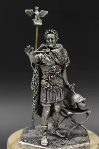 1:30 Scale 60mm Tin Metal Gaius Julius Caesar Static Exquisite Ancient Roman Soldiers Statue Model Decoration Gift Collection