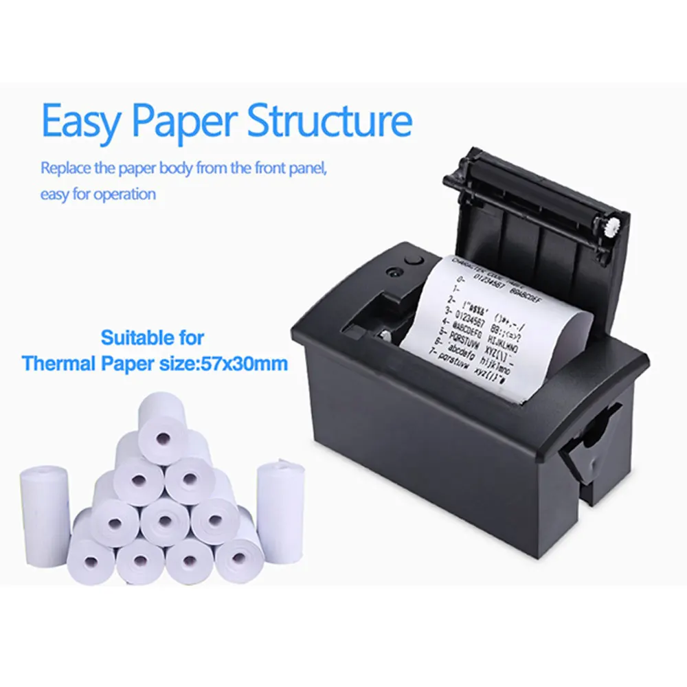 58mm Panel Embedded Thermal Printer Kiosk Mini Receipt Printer with Interface RS232 TTL  USB Use for ESC POS Arduino