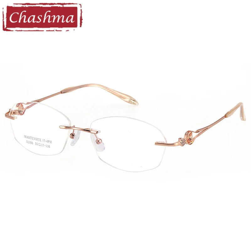 

Rimless Glasses Frame Prescription Eyeglasses Diamond Classic Design Women Graduation Lenses Myopia Optical Spectacle