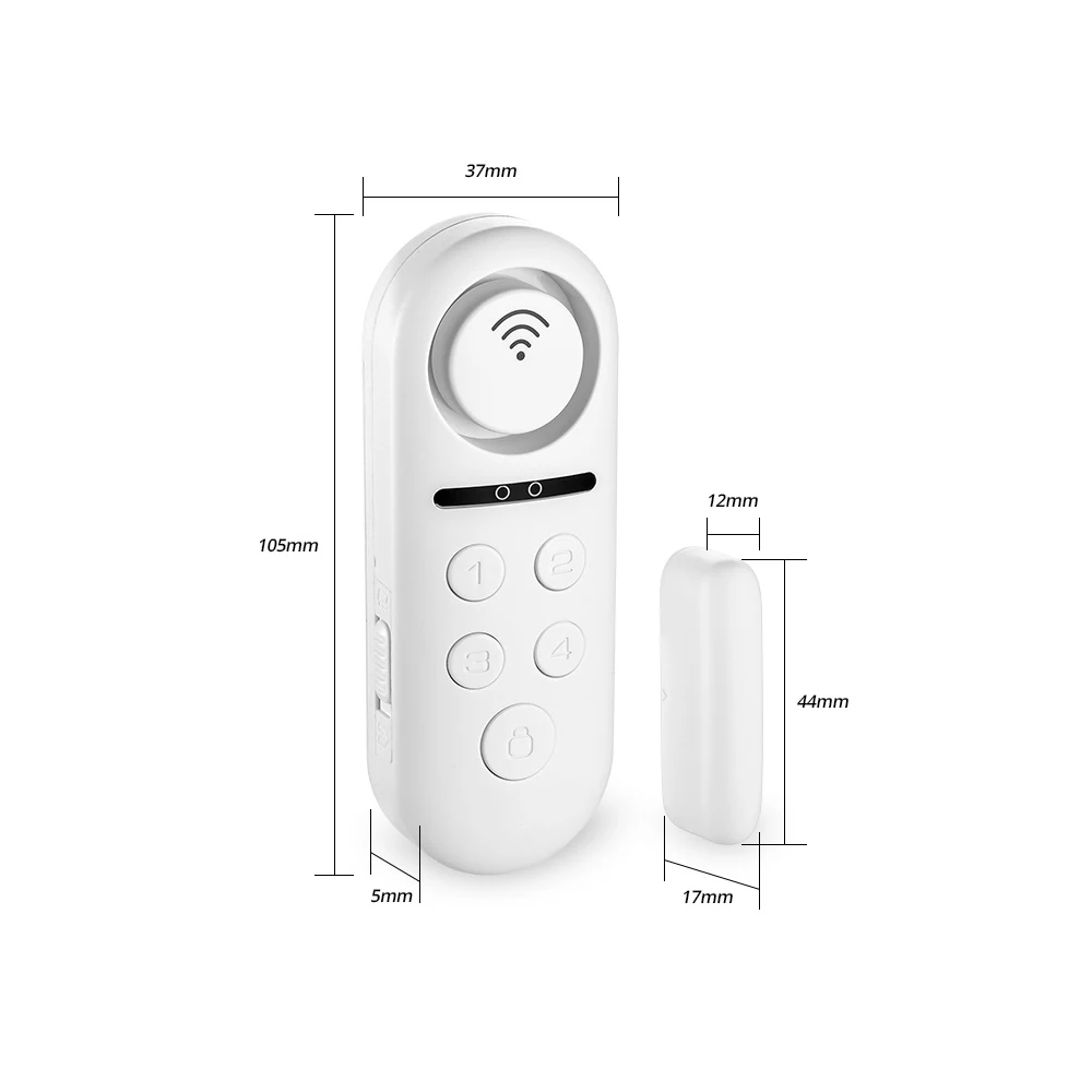 Tuya Smart WiFi Door Sensor Build-in buzzle 120dB WiFi App Notification Alert security alarm support Alexa Google Home Tuay App