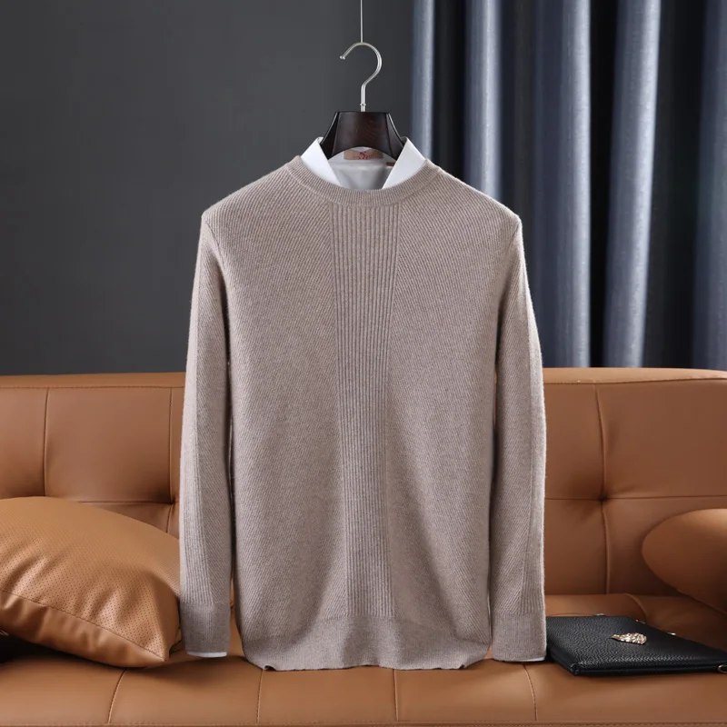 두꺼운 따뜻한 스웨터 남자 Oenck 전체 슬리브 Knitwears 100% 순수 양모 니트 풀오버 남성 모직 의류