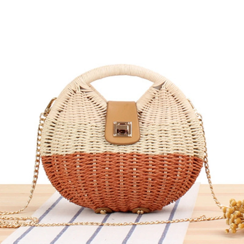 

New Xiaoxiangfeng Messenger Hand Carrying Dual-use Leisure Woven Bag Japanese and Korean Shell Beach Women's Straw Bag