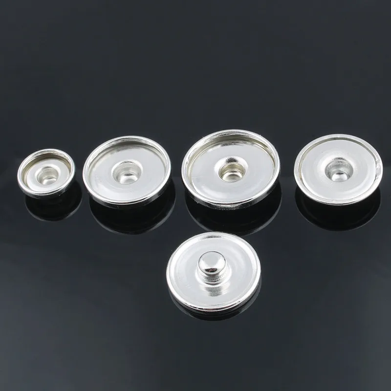 50pcs/lot Hot sale 12MM&18MM&20MM metal snap buttons for make print glass snap or rhinestone snap buttons DIY Fittings ZM032