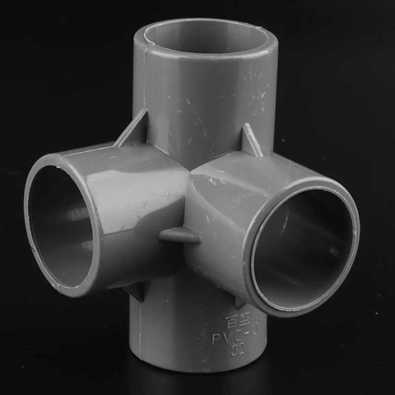 2~20pcs I.D 20~50mm PVC Three-dimensional 4 Way Connector Fish Tank Water Supply Tube Adapter Garden Irrigation Pipe Fittings