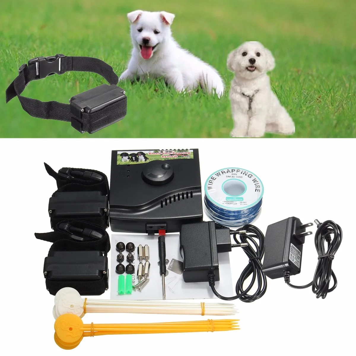 Powerful Ultrasonic Repeller Wireless Electric Fence Dog Training Collars Hunting Anti Barking Devices Remote Shocker From Dogs