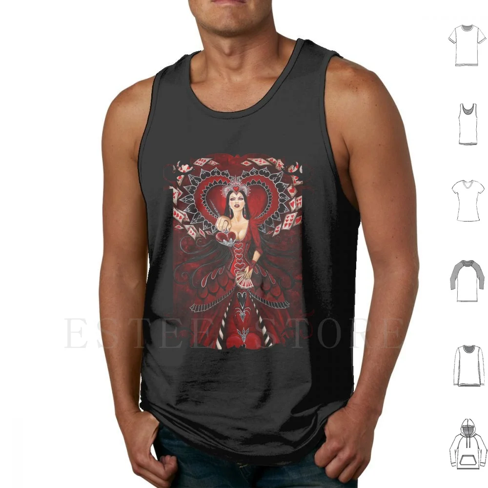 Reina de corazones camisetas sin mangas chaleco algodón Alice conejo Alice en corazones sexis corsé rojo aspecto de vidrio Lewis Carroll traje Reina de
