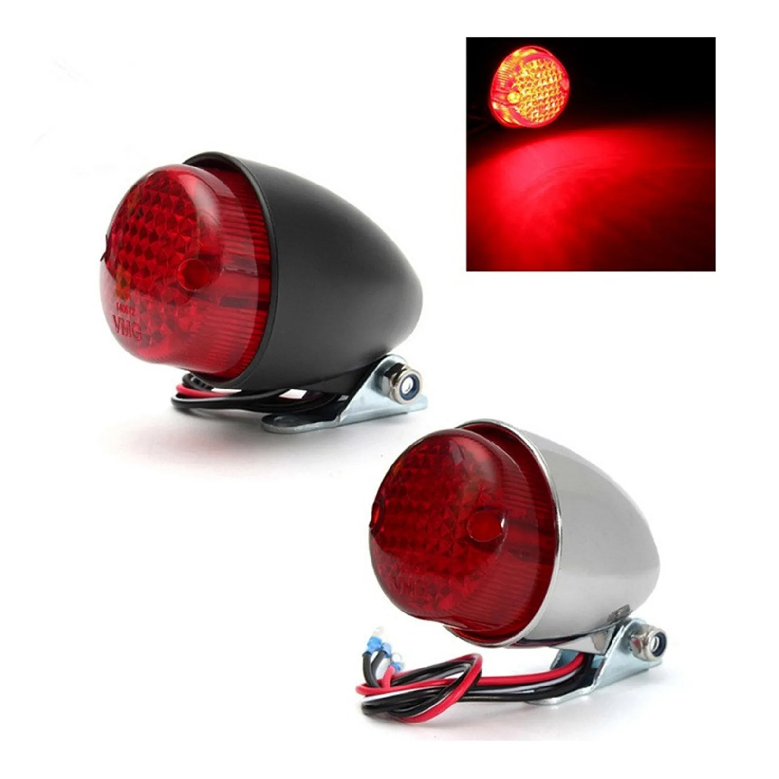 12V Motorcycle Rear Light LED Retro Metal Rear Brake Light For Cruise Prince Car Refitted Rear Tail Lamps Motorcycle Accessories