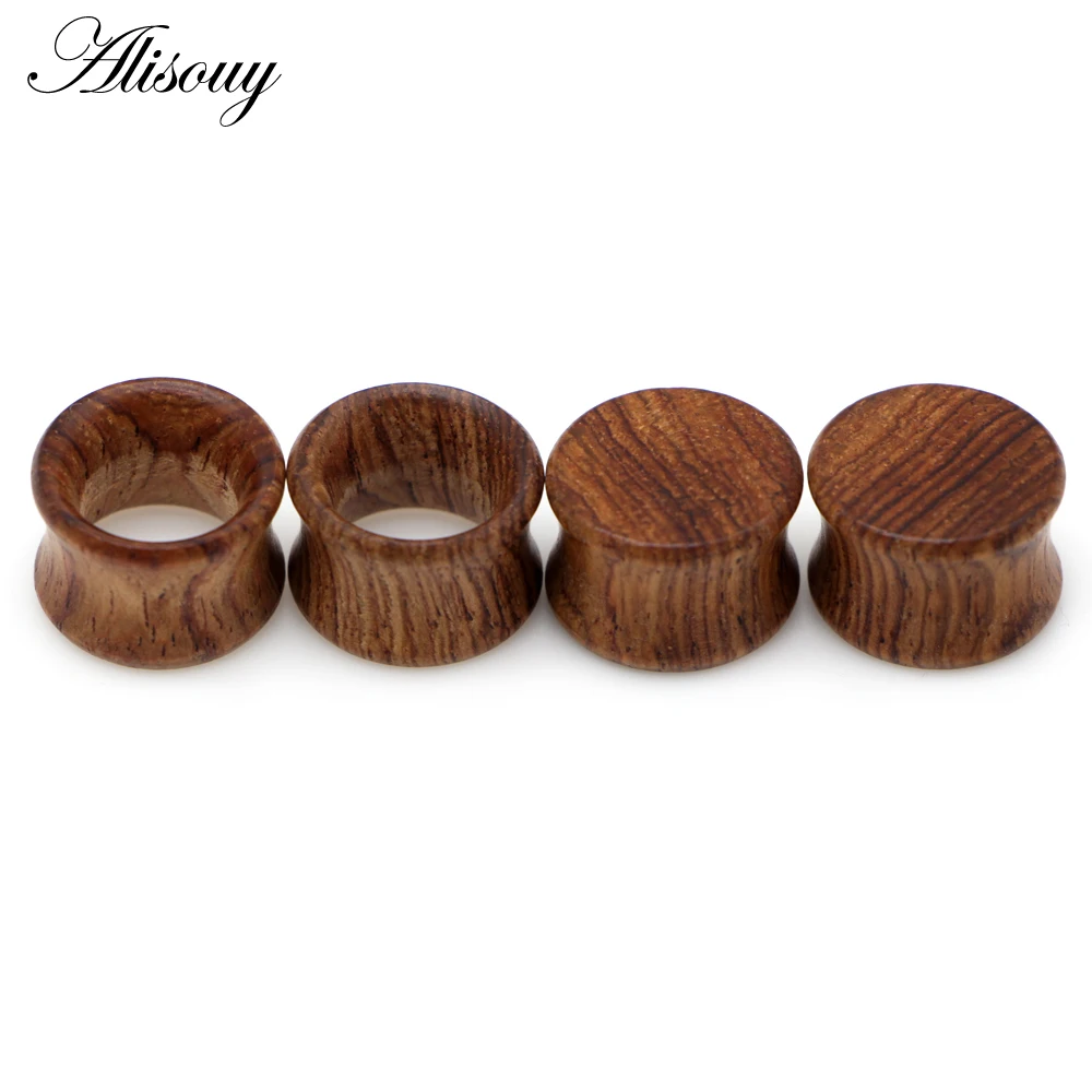 Alisouy 2pcs Wood Ear Plug Tunnel Earring Guages Stretcher Expander Dermal Piercing Oreja Mujer Stretcher Unisex Body Jewelry