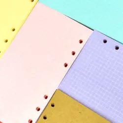 Cuaderno de hojas sueltas Kawaii A5 A6, recambio de carpeta en espiral, páginas internas de papel de índice, planificador diario, línea de cuadrícula, Agenda en blanco, 2021, 45 hojas