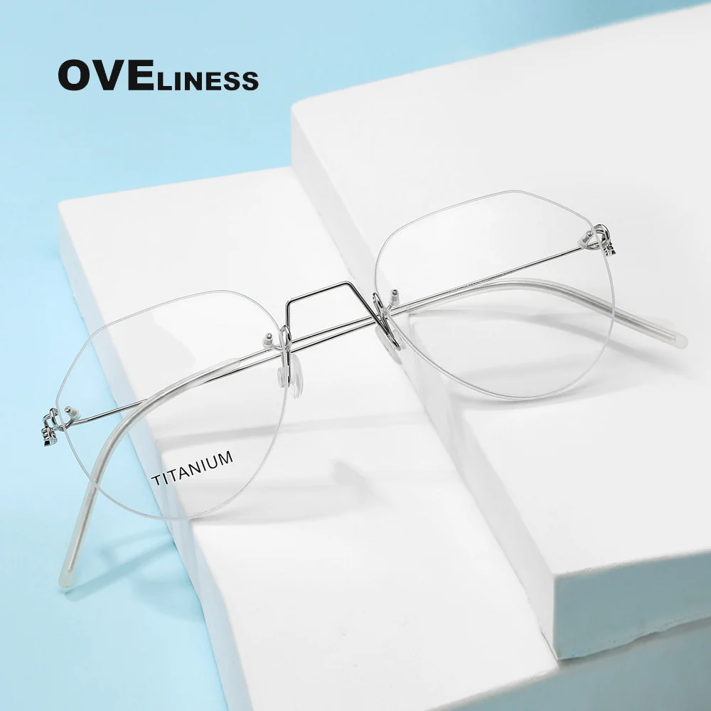 2025 Titanium Rimless Glasses Frame for Men women Prescription Eyeglasses Man Frameless Myopia Optical Frames Spectacles Eyewear