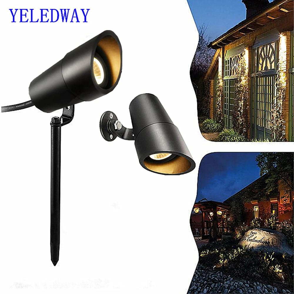 IP67 Waterproof LED COB Garden Lighting 3W Outdoor Spike Lawn Lamp Aluminum Path Spotlights Landscape Spot Bulbs Wall Light 12V