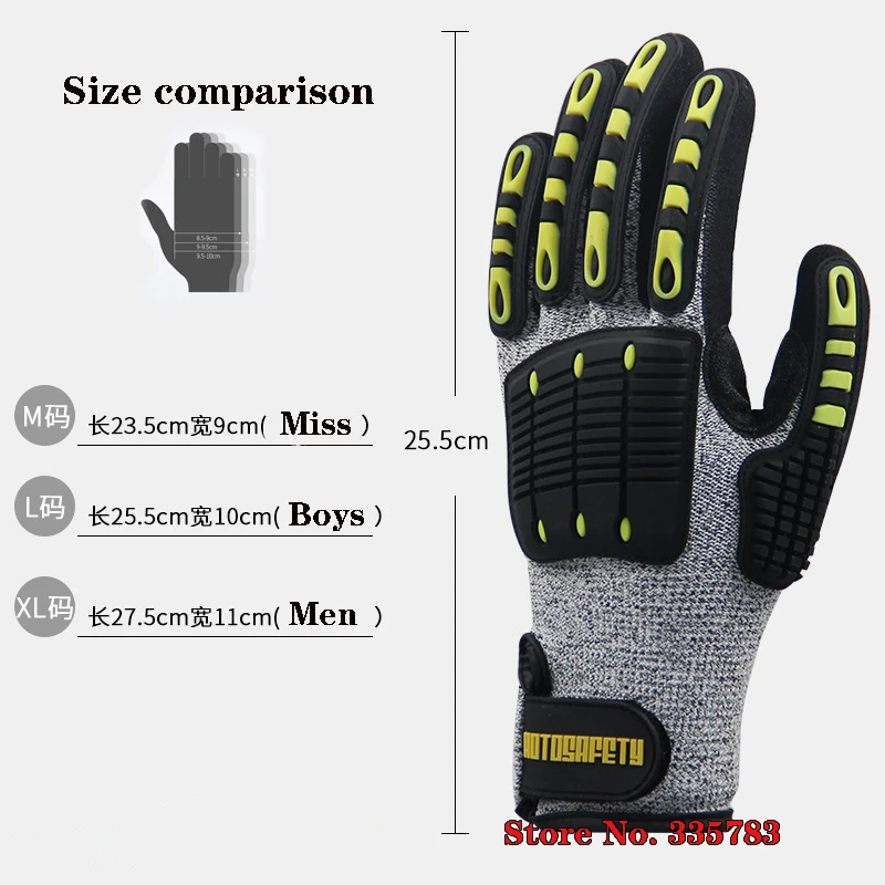 HFZ20 mechanical gloves Anti-vibration anti-smashing  anti-cutting anti-collision gloves Outdoor cycling Rescue safety gloves