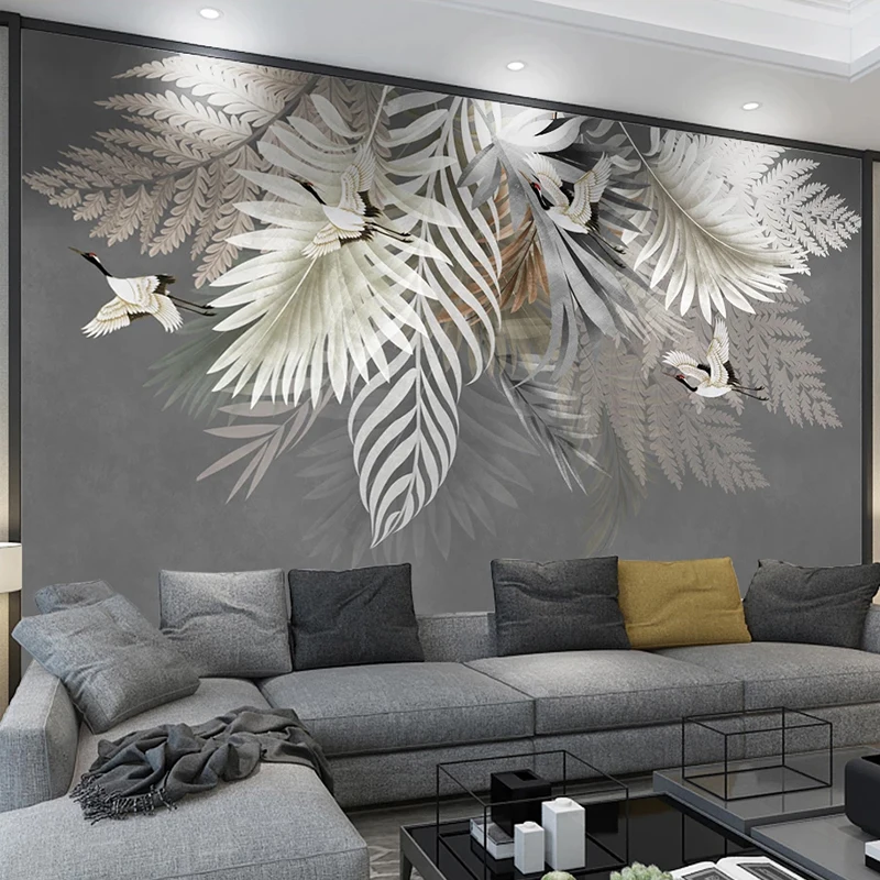 Custom Wall Painting 3D Hand Painted Plant Leaves Photo Wallpaper For Bedroom Study Living Room TV Background Papier Peint Mural