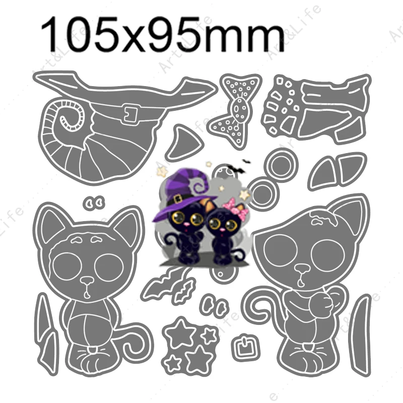 Halloween Black Cat 2022 Metal Cutting Dies Hot New Animal Stencils for Making Scrapbooking Album Embossing Stamp and Cut Die