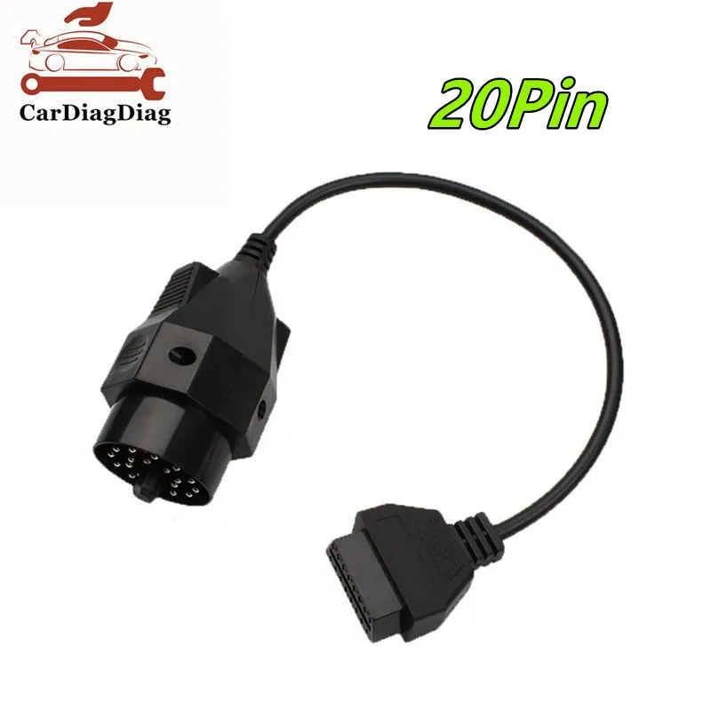 

Diagnostic OBD2 Cable Adapter For BMW 20Pin to OBD2 16Pin Female Connector Full Pin Fits BMW 20 Pin to OBDII 16 Pin High Quality