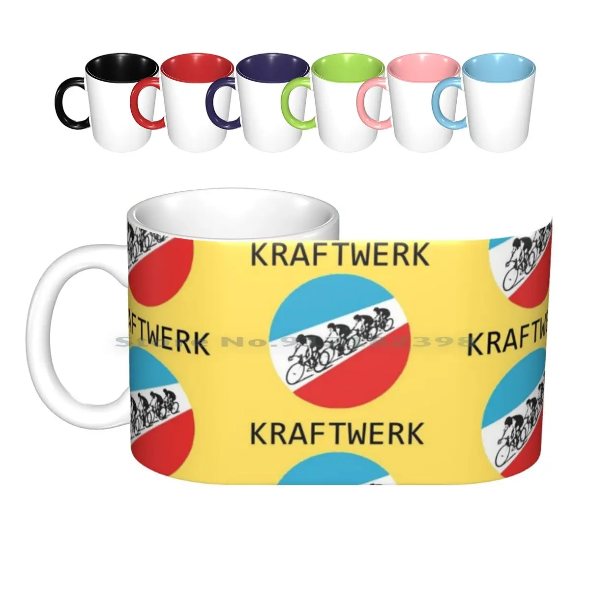 

Керамические кружки Kraftwerk, кофейные чашки, Кружка для молока и чая, альбом Kraftwerk, музыкальная электронная группа, компьютер, велосипед, робот, автобан 80s