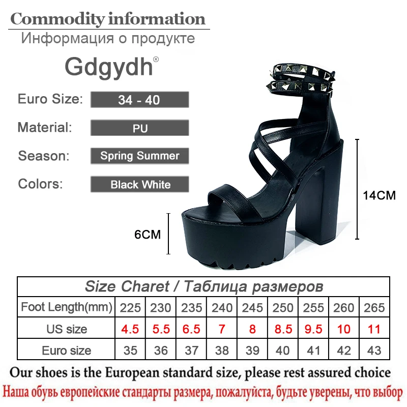 Gdgydh Nuovo Sexy Sandali Della Piattaforma Delle Donne Ultra Tacchi Alti Scarpe Moda Rivetto Scarpe Delle Signore Del Partito Piazza di Comfort del