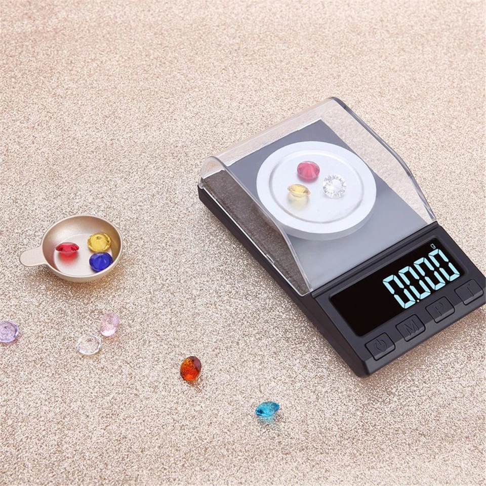 100g/50g/20g/10g 0,001g Präzision Digital Waage Tragbare Mini Schmuck Gold Labor gewicht Milligramm Skala Elektronische Waage – Detail 7