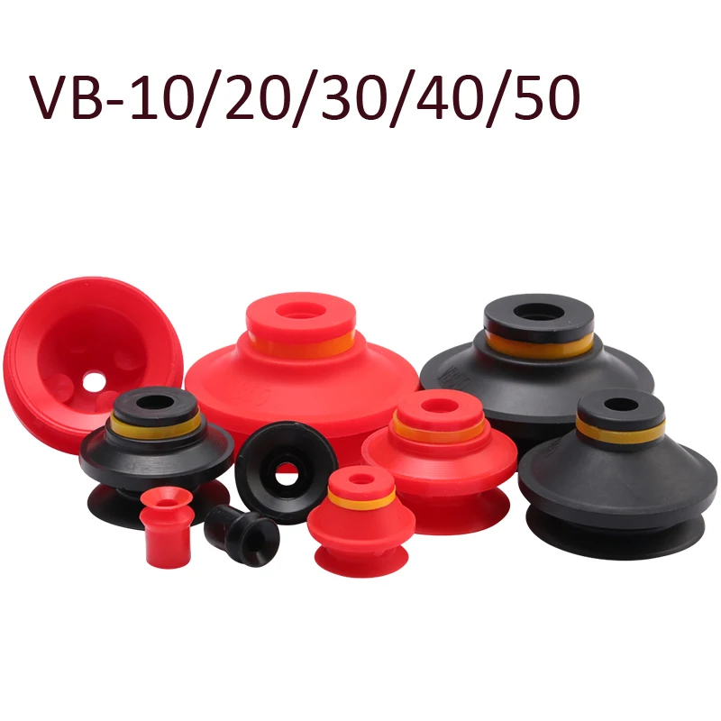 10PCS Vacuum Sucker VB-10 20 30 40 50 Industrial Vacuum Chuck Manipulator Accessories VMECA Series Red Black Suction Cups