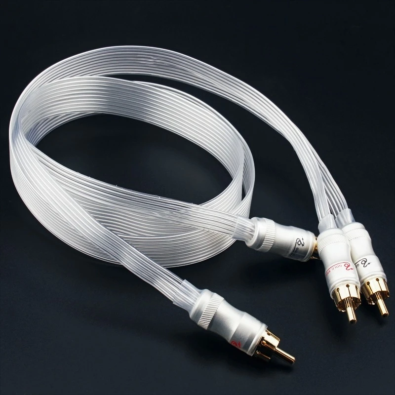 

Hifi Nordos.t Silver Plated Cable White Heven King Snake Gold Plated RCA Plug Interconnect Cable