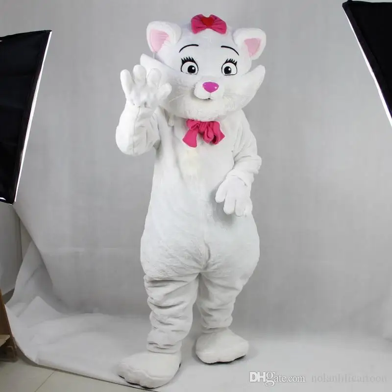 High quality Simulation fur Cute cat Mascot Costume walking cartoon Apparel Birthday party