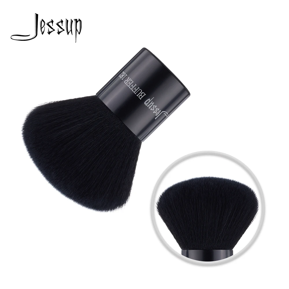 Jessup Single Makeup Brush BUFFER High Quality Professional Fiber Hair Powder Face Brush Black-Silver Wholesale 1pcs-182