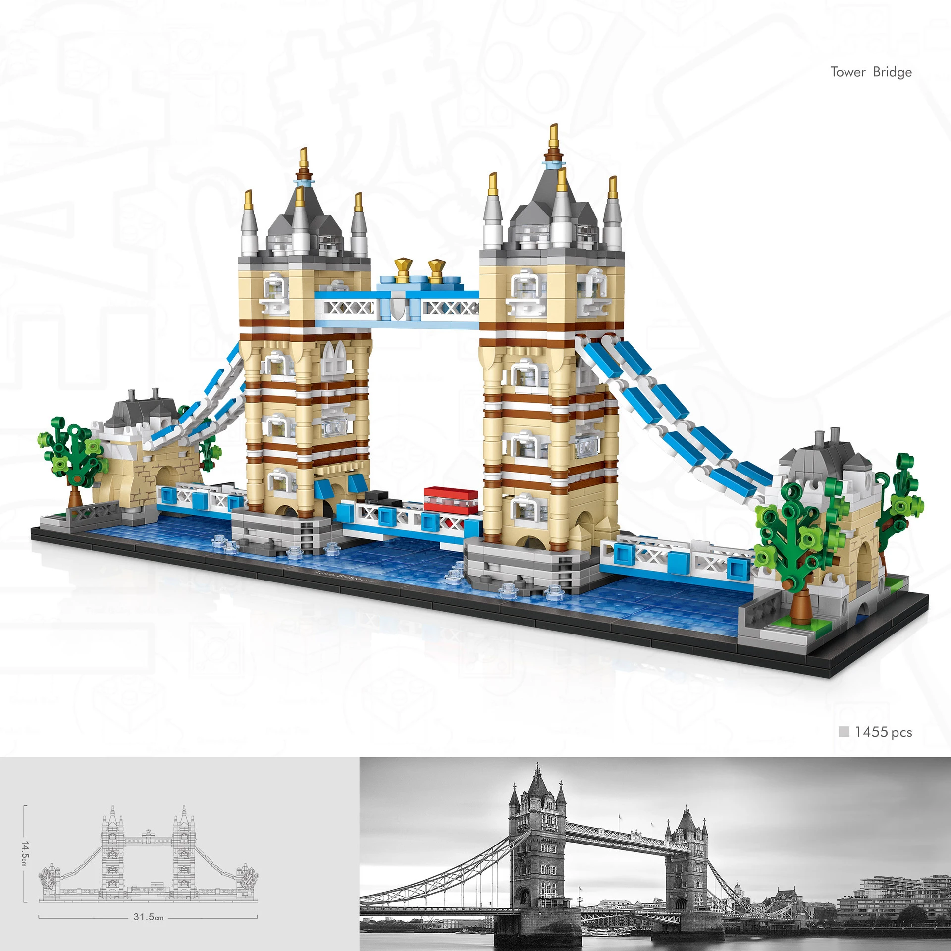 

World famous architecure mini block Tower Bridge London United Kingdom building bricks model educational toys for kids gifts