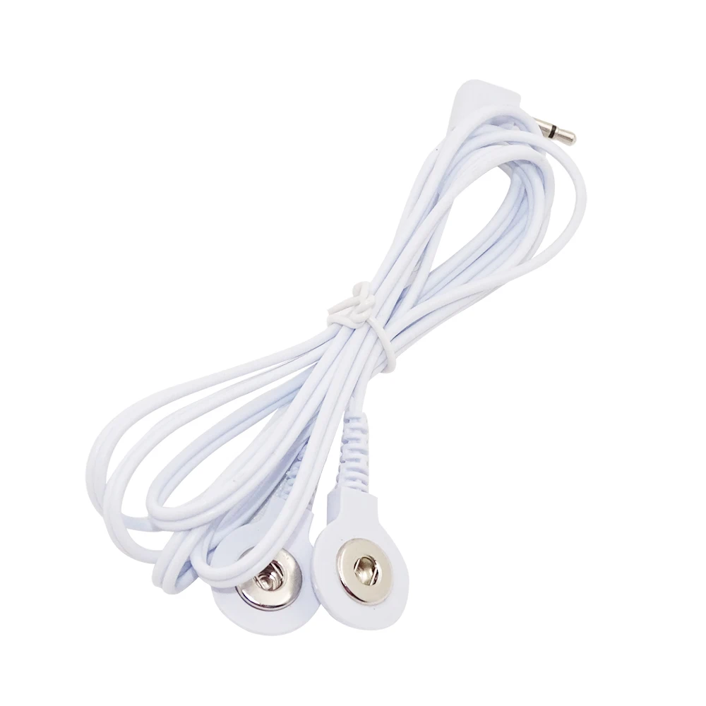 2/4Buttons New Electrode Lead for Tens Massager Electrotherapy Apparatus Electric EMS Connection Wire Tens Body Massage Cable