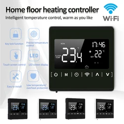 LCD Touch Screen Thermostat AC85-240V Smart Thermostat Temperature Controller for Water Electric Floor Heating Gas Boiler Works