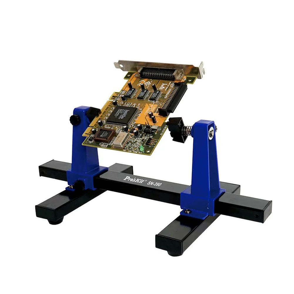 Pro'skit SN-390 Circuit Board Holder Adjustable Portable PCB Soldering Clamp 360 Degree Rotation Assembly Stand Anti-slip Frame