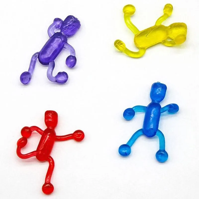 

People Shape Sticky Soft Glue Toy Adult Kids Party Supply Favors Multi-color Mini Sticky Jelly Stick Slap Sticky Hands Toy Funny