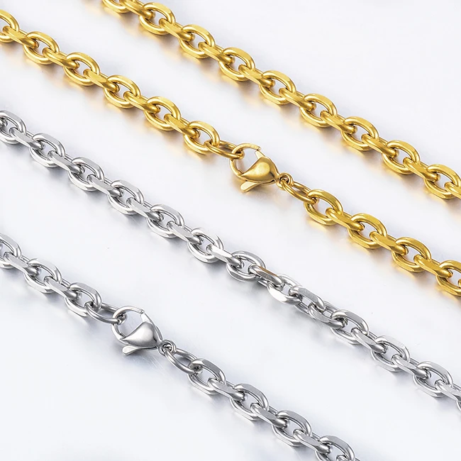 Edelstahl-Halskette für Herren, Figaro-Kette, wasserdicht, schwere Gliederkette, hochwertiger Schmuck für Männer und Frauen – Detail 3