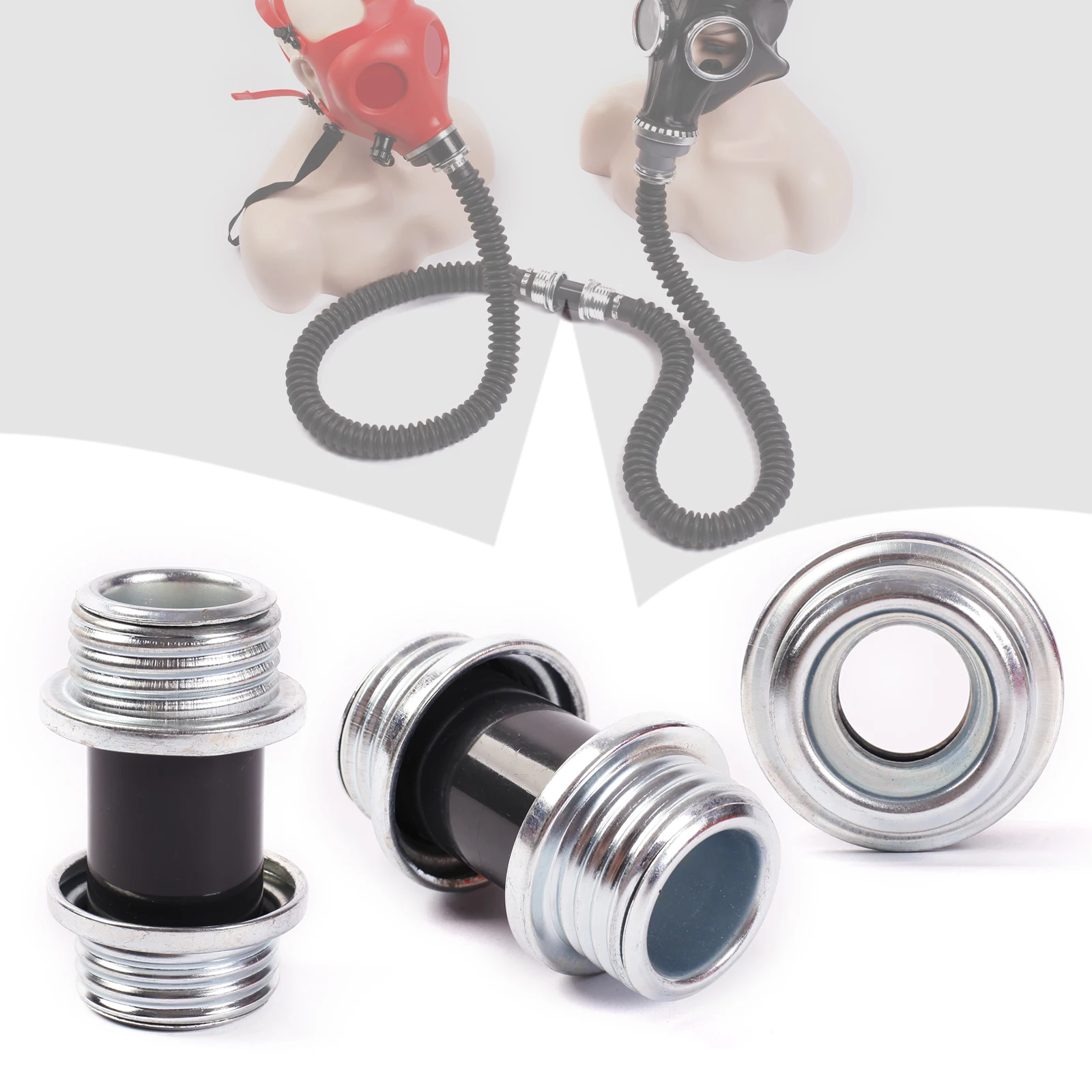 Ftshist Breath Control Tube Threaded Tee 40mm Interface For Latex Gas Mask Sex Suffocation Valve Threaded Connection Accessories