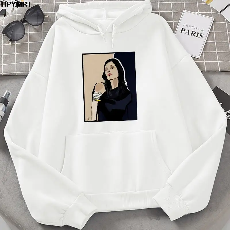 

Aesthetic Hipster Hoodies Women Harajuku Long Sleeve Hooded Sweatshirts Vintage Printing Pullovers Sudadera Clothes Streetwear