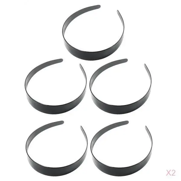 10Pcs 30MM Black Plain Women Plastic Hair Band Headband Hair Hoop DIY Crafts