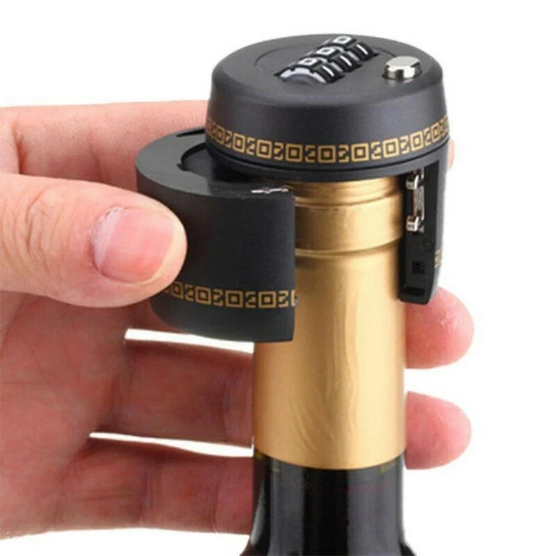 Garrafa de plástico senha Lock, rolha de vinho, vácuo Plug Device, Preservação de Hardware Móveis, 3 Combinação Digital Lock