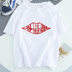 SAVE THE DRAMA FOR YOUR MAMA Letter Mouth Summer Newest Women's T-shirt Graphic  aesthetic Kawaii streetwear Harajuku Tee